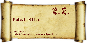 Mohai Rita névjegykártya