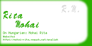 rita mohai business card